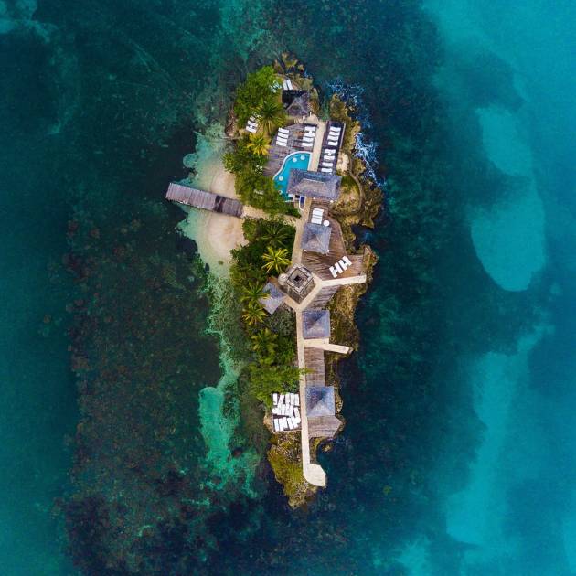 Aerial view of the island